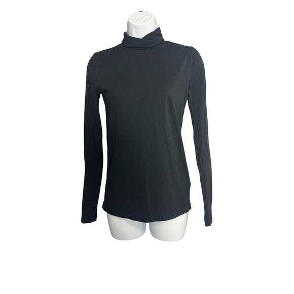 J.Crew Black 100% Cotton Turtleneck Tissue T-Shirt XS - Picture 2 of 4